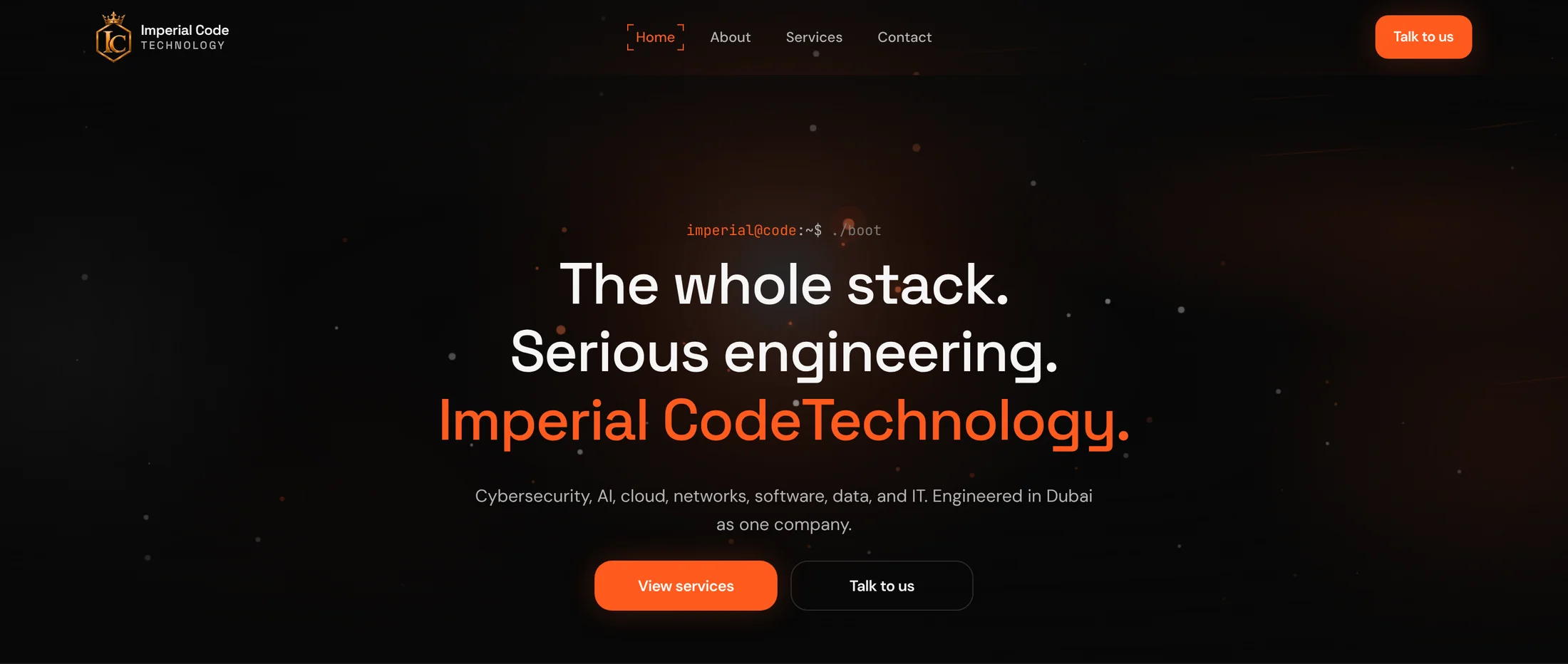 Imperial Code Technology home page: The whole stack. Serious engineering.